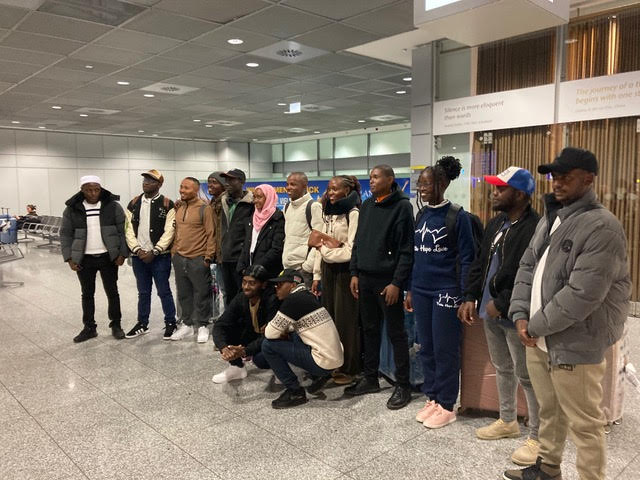 The third cohort arriving at Frankfurt Airport 